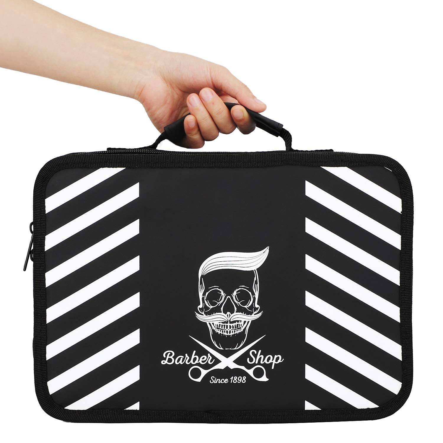 Chic Barber Carrying Case: 11.8×8.5in Travel Tool Organizer for Styling Tools