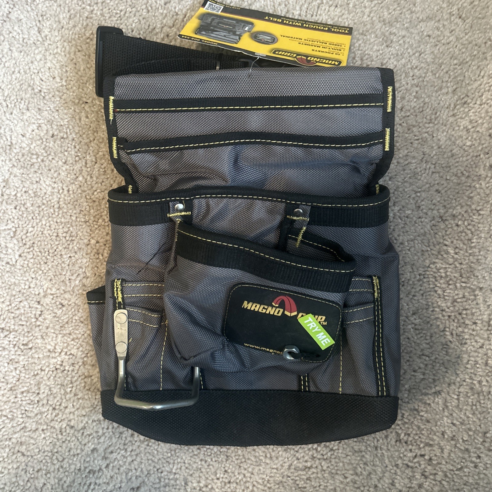 Magno Grip Tool Pouch w/ Belt 002-474 10 Pocket Magnetic 1680D NEW