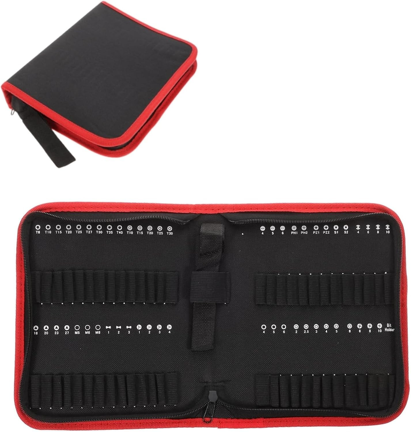 BLIRITEL Drill Bit Organizer Bag, Oxford Tool Case Holds 55 Bits, Portable Small