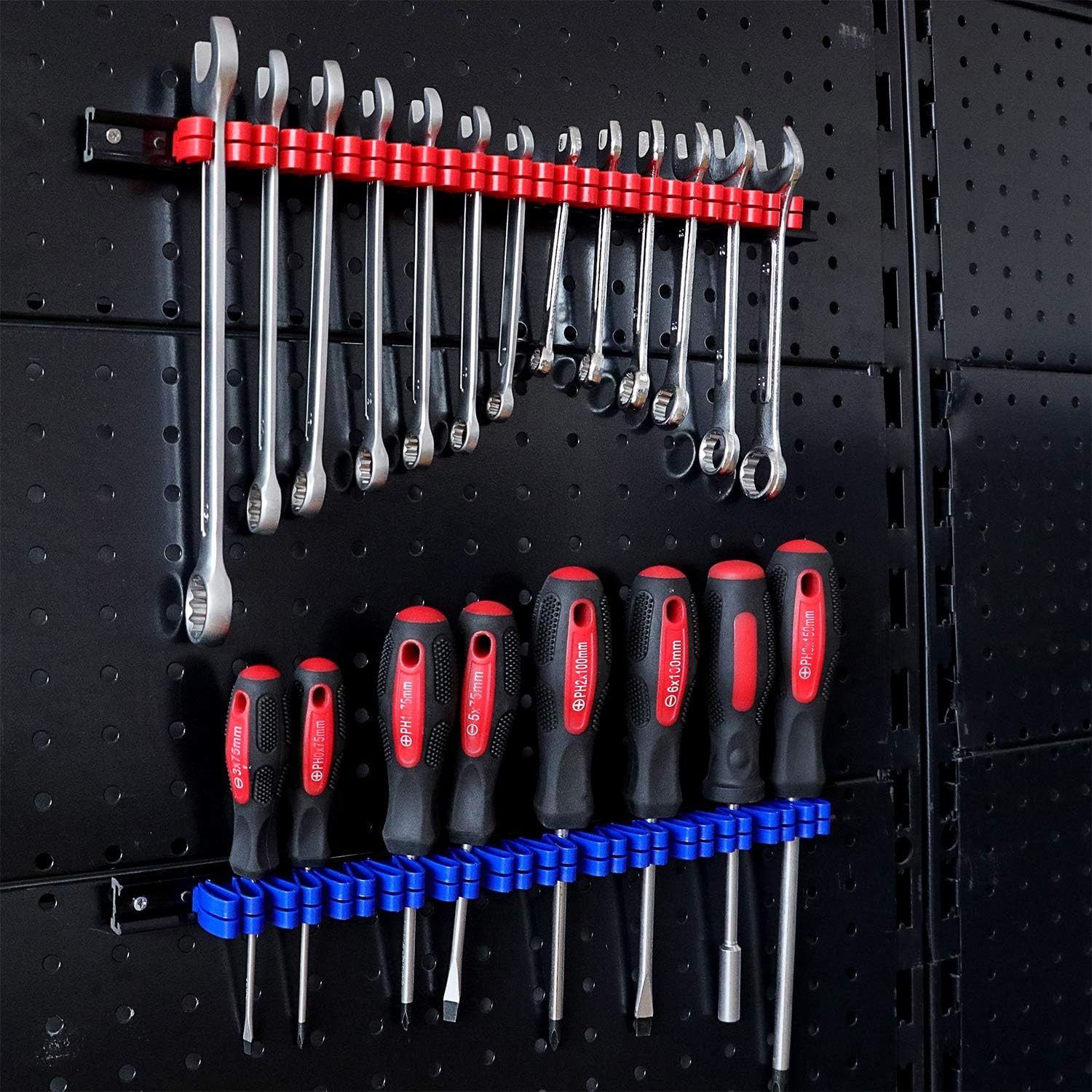 4 pcs Screwdriver Organizer and Organizer, Hand Tool Holder, Plastic Rail Hang