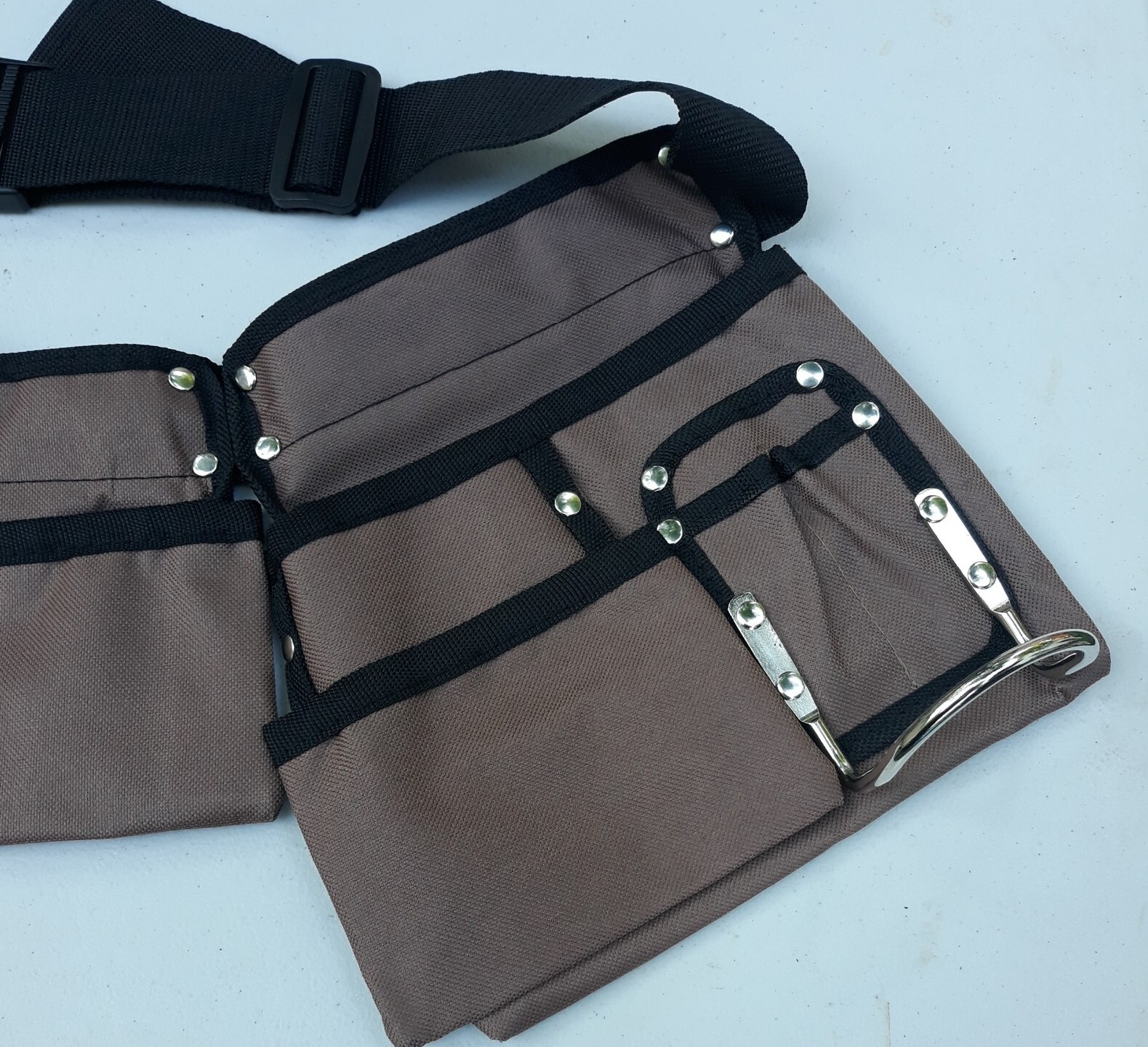 Heavy Duty Construction Tool Belt 11 Pocket Brown Black Work Adjustable