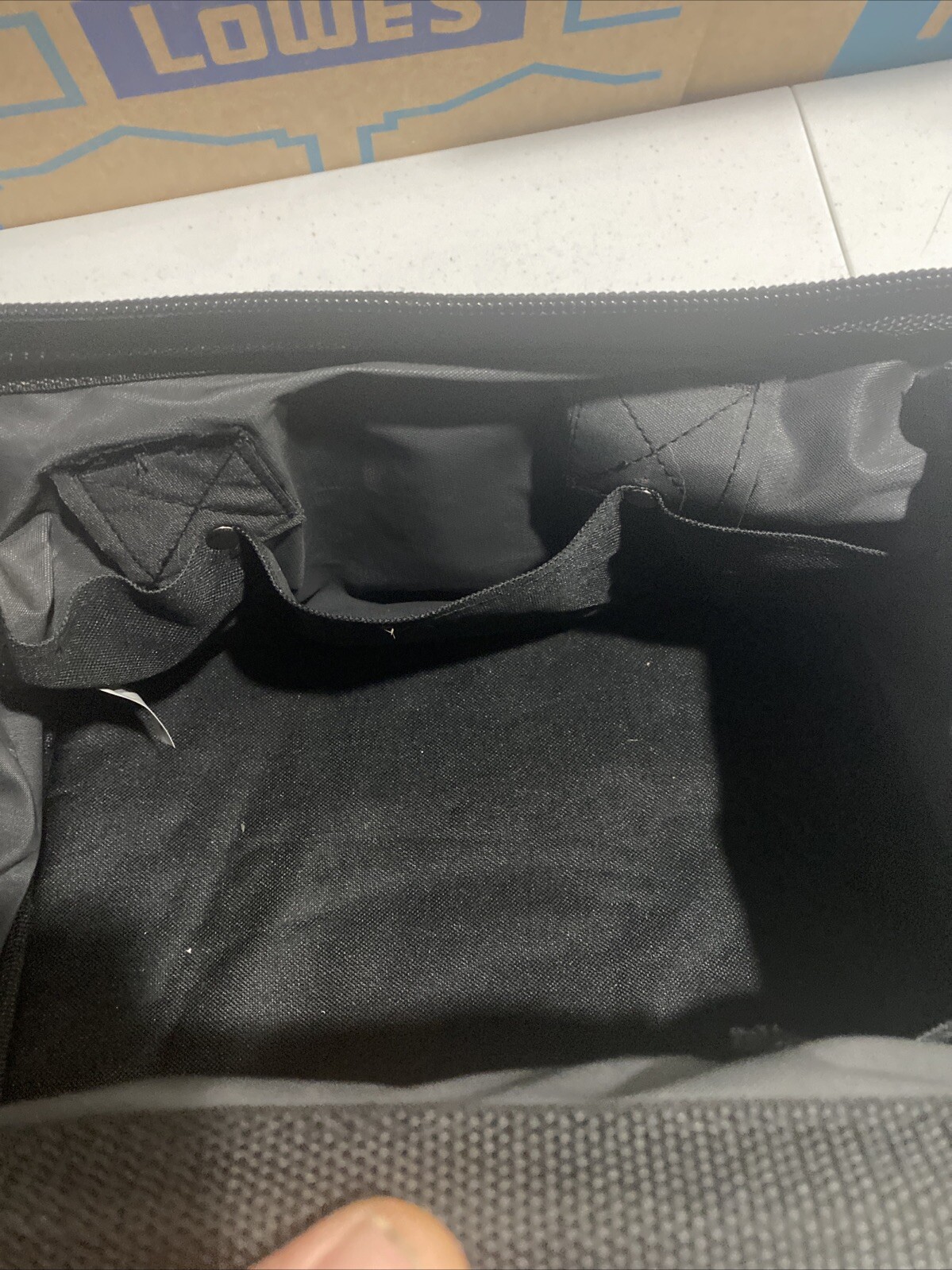 AWP Black/Red Polyester Utility Tool Tote Zip Closure 13”