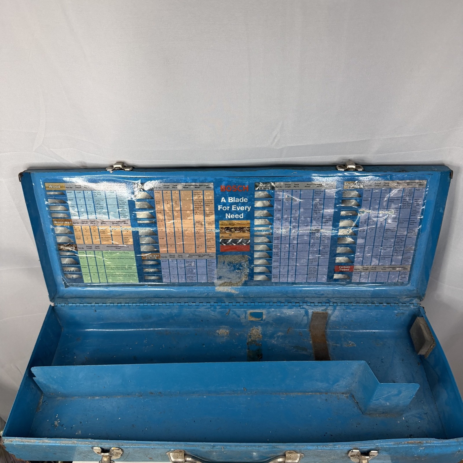 Vintage BOSCH Reciprocating Saw Metal Box with Handle & Clasps / CASE ONLY