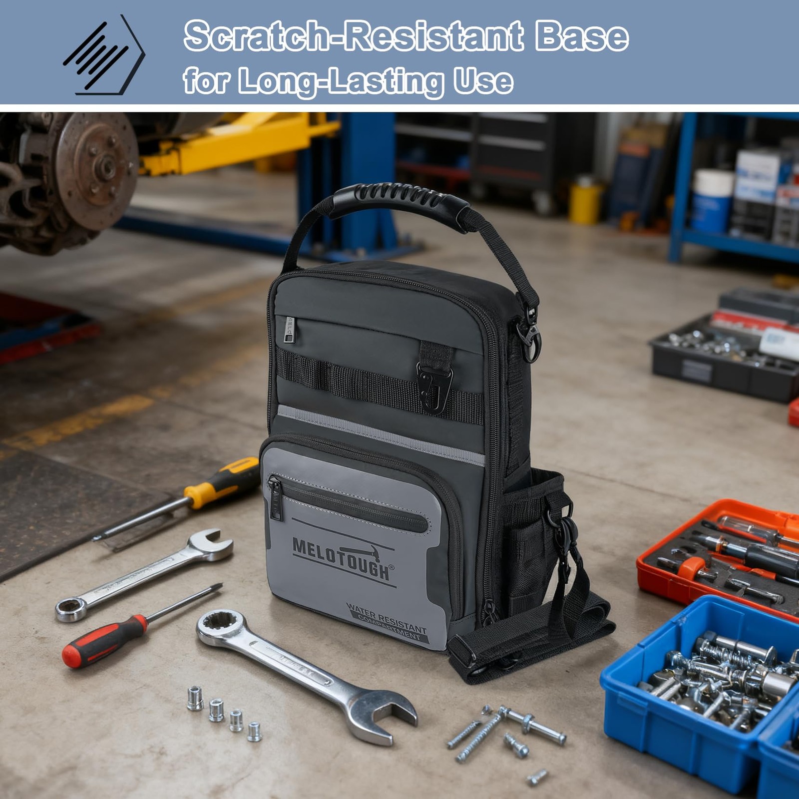 Melotough Small Tool Backpack For Men 30 Multi-Storage Pockets Heavy Duty Tool