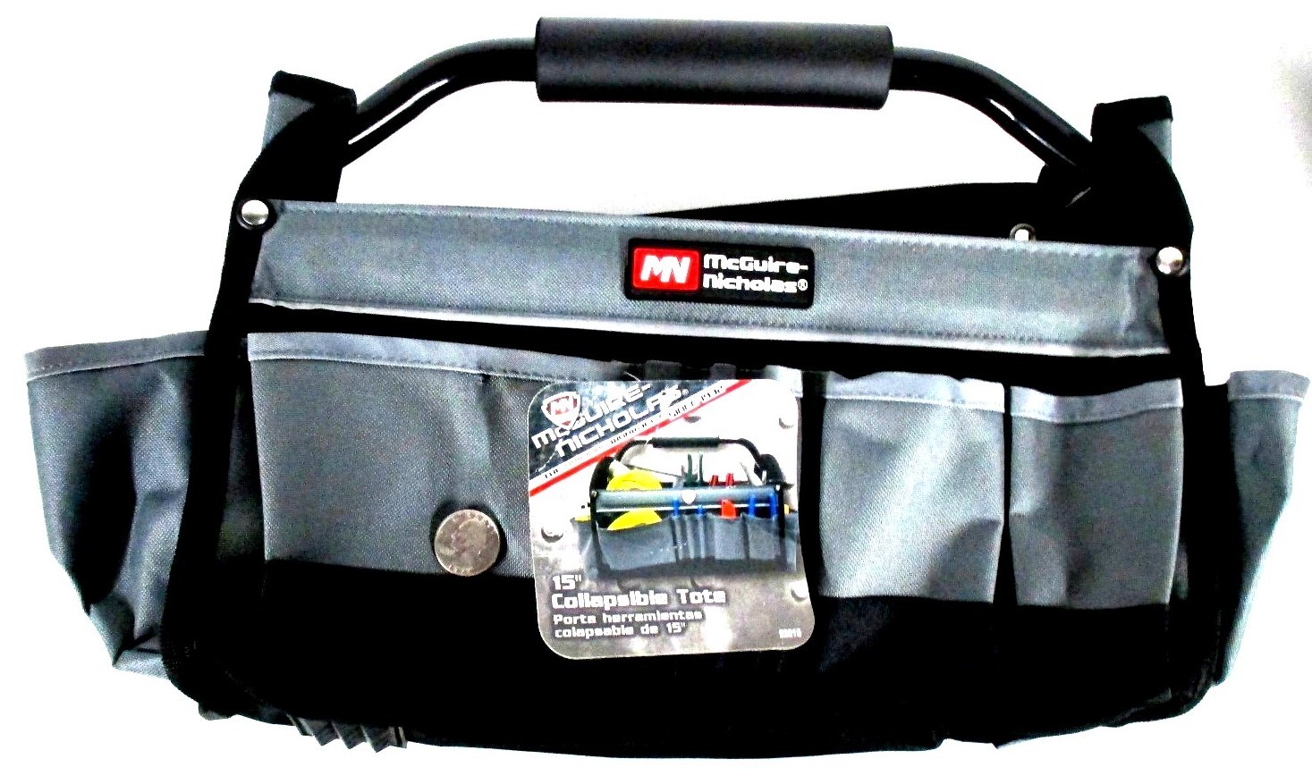 McGuire Nicholas 15″ Collapsible Tote w/Tubular steel foam handle 600D polyester