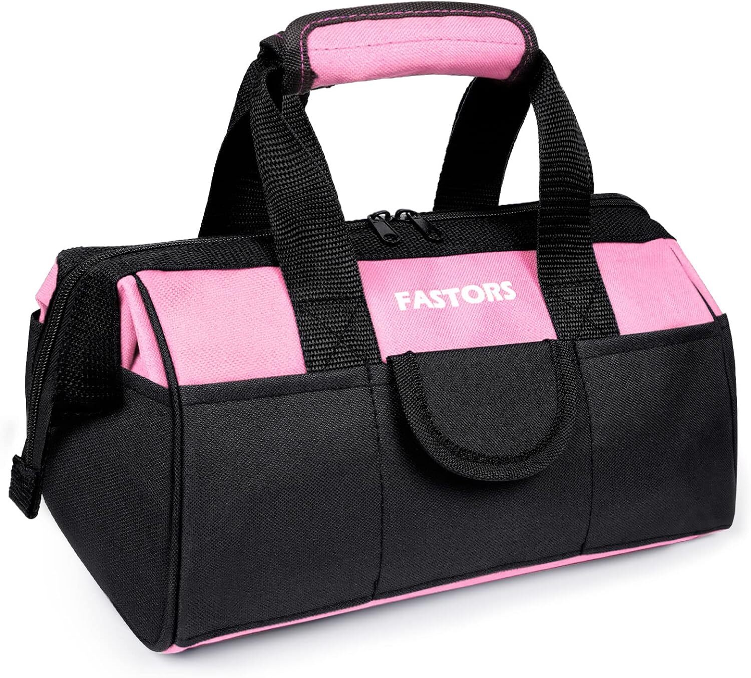 Pink Tool Bag for Women With 13-Inch Wide Mouth Double Zippers,Tool Bag With …
