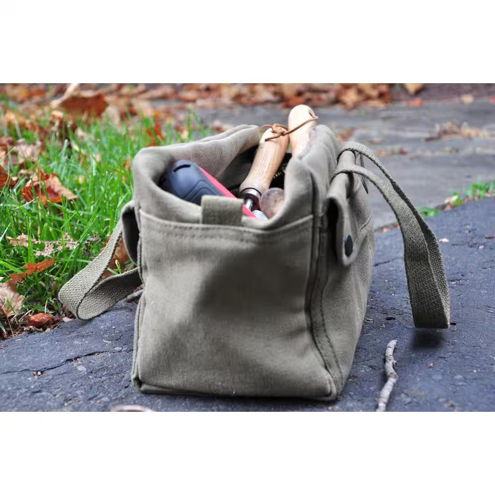 11 In. Government Issued Style Mechanics Heavy-Duty Tool Bag in Olive