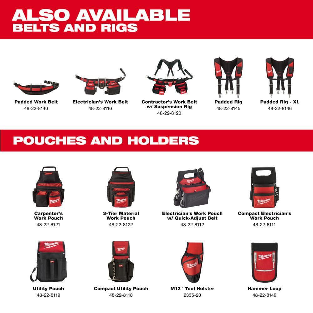 NEW High-Quality Milwaukee Electricians Tool Work Construction Belt Pocket Pouch