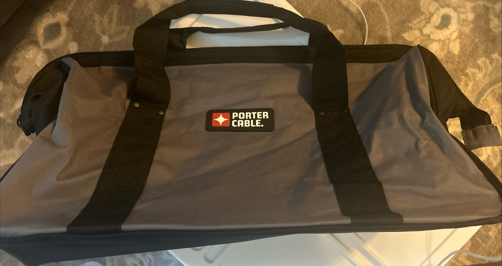 Porter Cable Heavy Duty Tool Tote Bag Zippered 20 X 12 X 10.5 Gray / Black