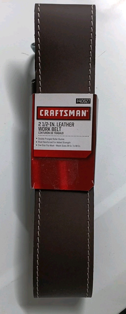Workbelt Men’s Sears Craftsman 2 1/2 Inch Leather Belt # 9-40627