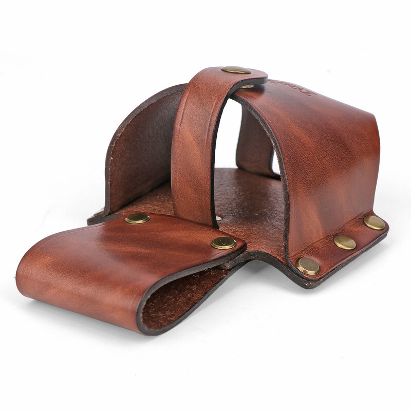TOURBON Leather Tape Measuring Holder Case Tool Carrier Belt Holster Pouch
