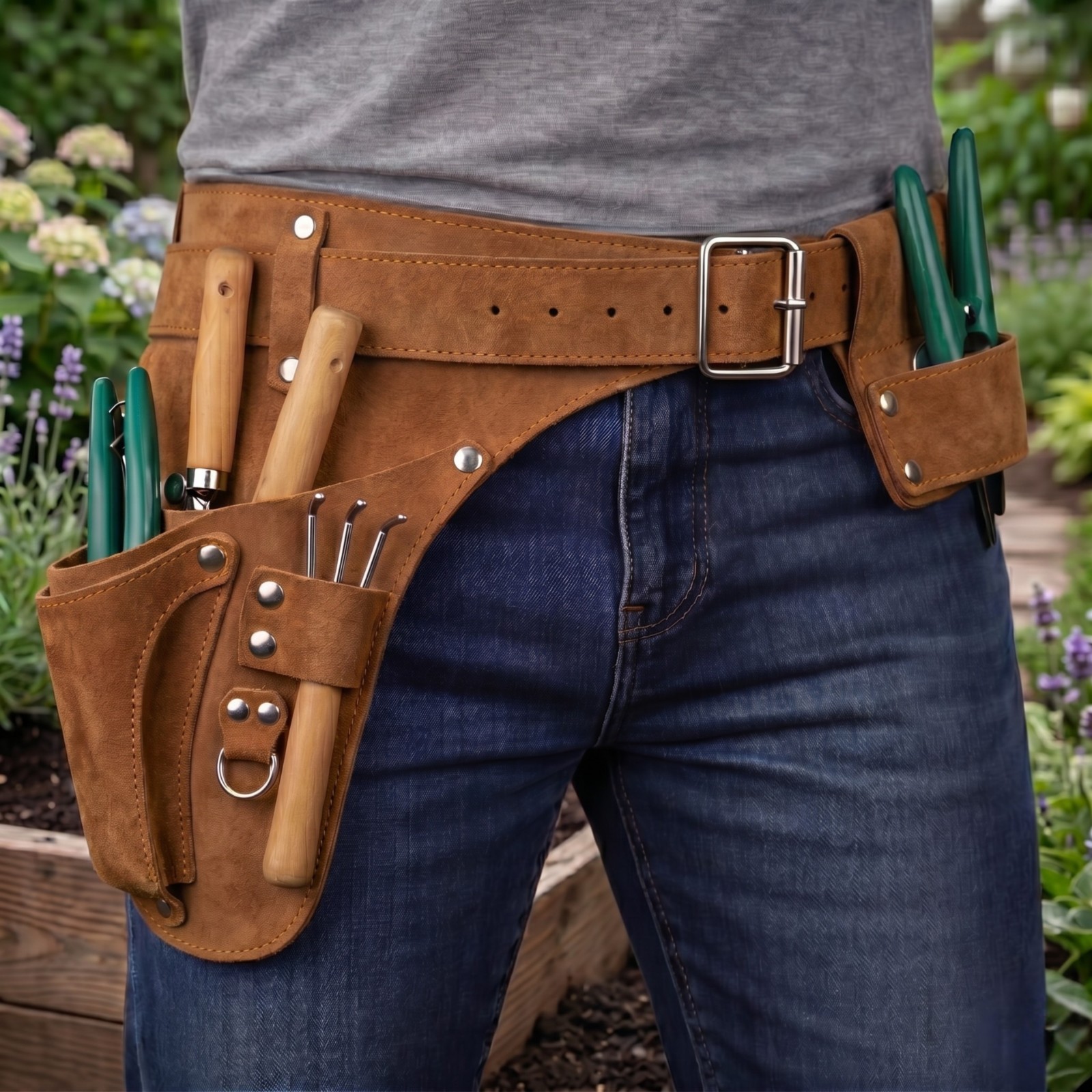 Garden Tool Belt, Florist Tool belt , Leather Gardening Belt