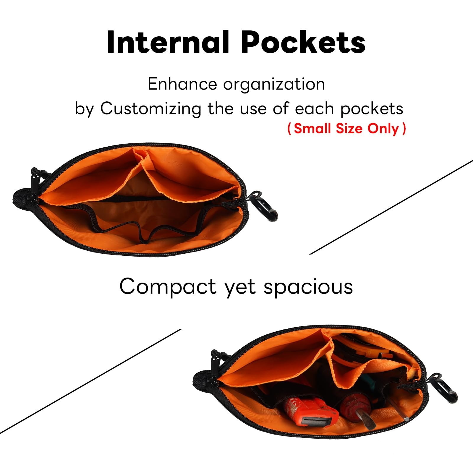 Small Zipper Bag Tool Pouches with Internal Pockets, 1680D Oxford Water Resis…