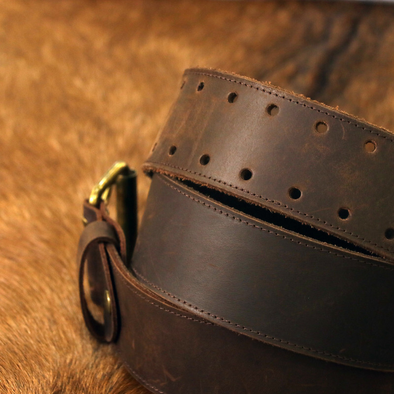 Leather Tools Holster Carry Work Belt 2″ Double Roller Buckle Rig Belt-Xmas Gift