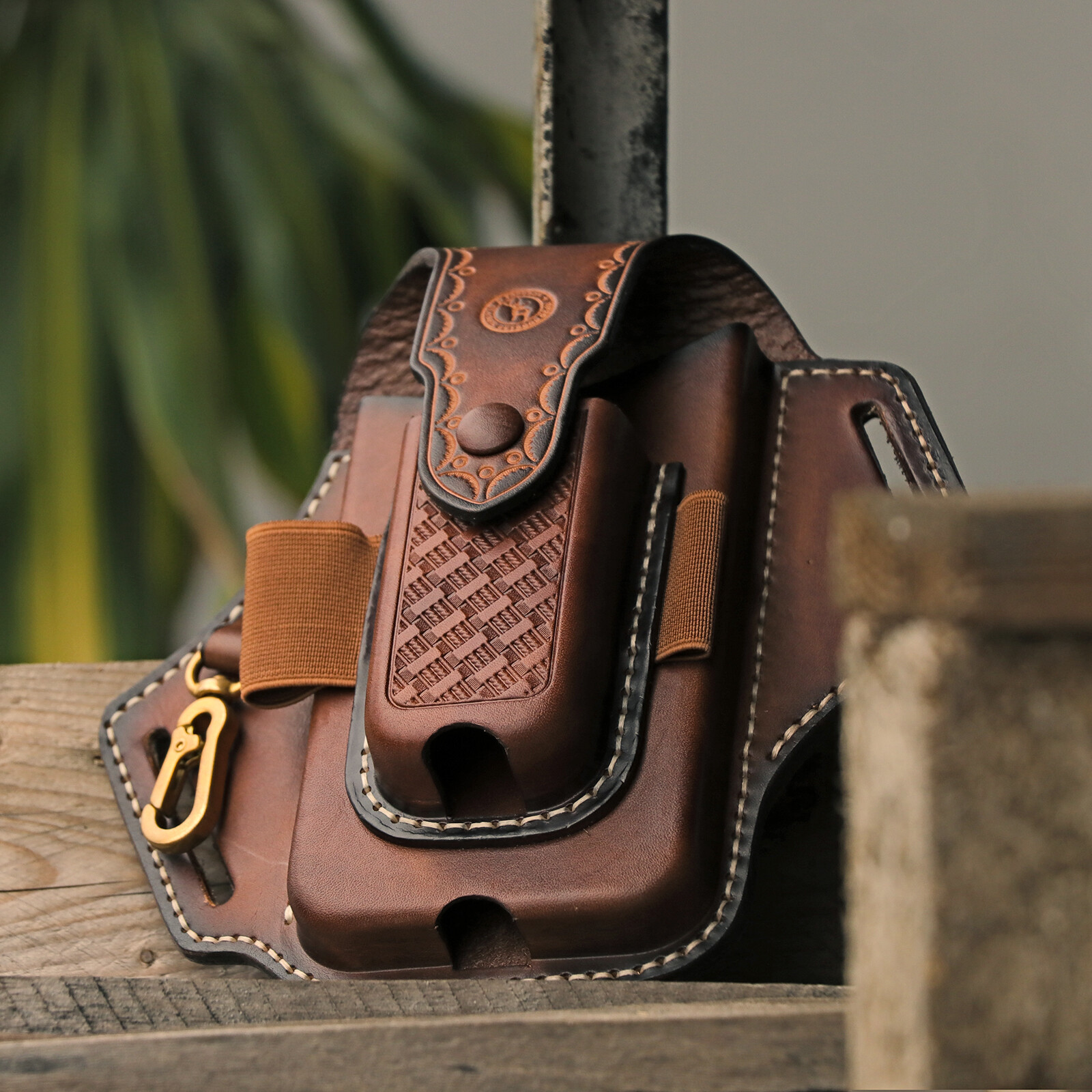 Leather Folding Knives Carry Sheath Belt Holster Tools Pouch Phone Case