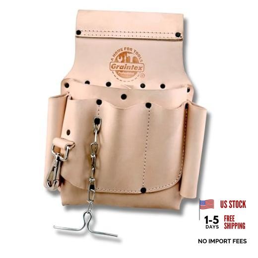 Electrician Leather Tool Pouch | Natural Color Top Grain Leather | Perfect