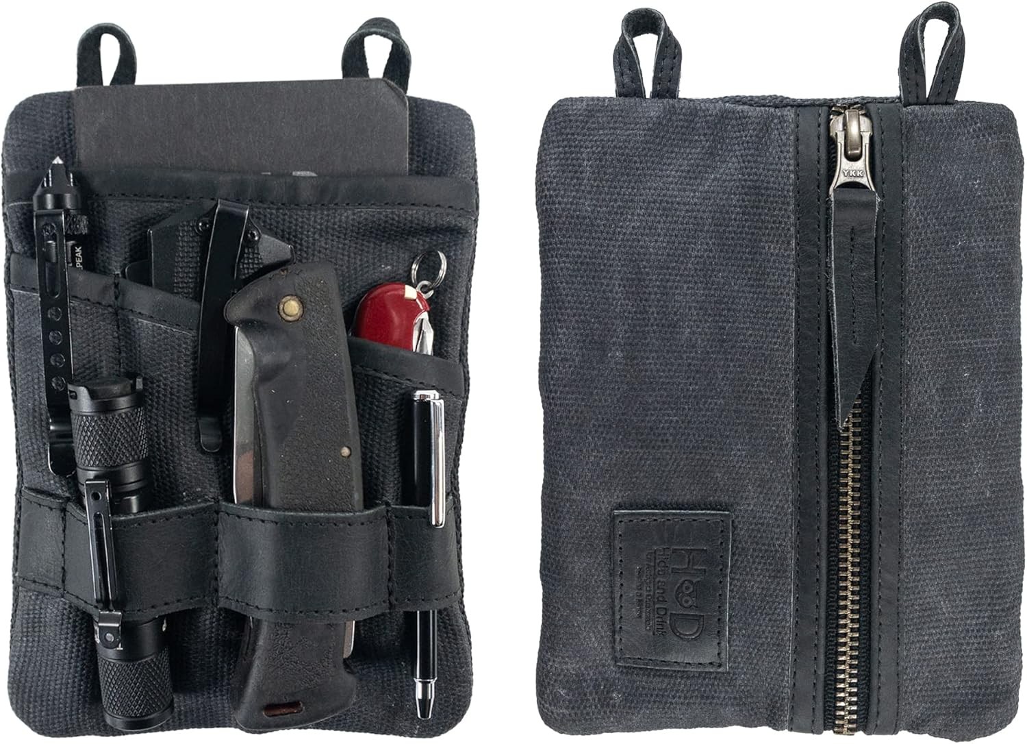 Hide & Drink, Multi-Tool Pocket Pouch XL, Compact Multipurpose EDC Zippered Bag