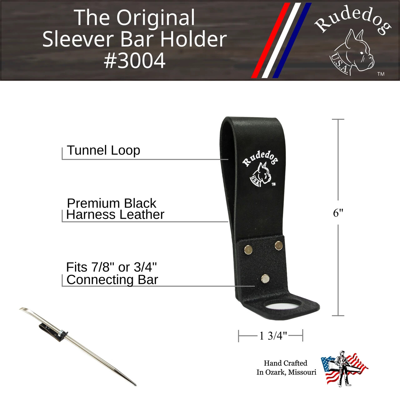 Handmade Rudedog USA «The Original» Sleever Bar Holder For 3/4″ or 7/8″ Bars