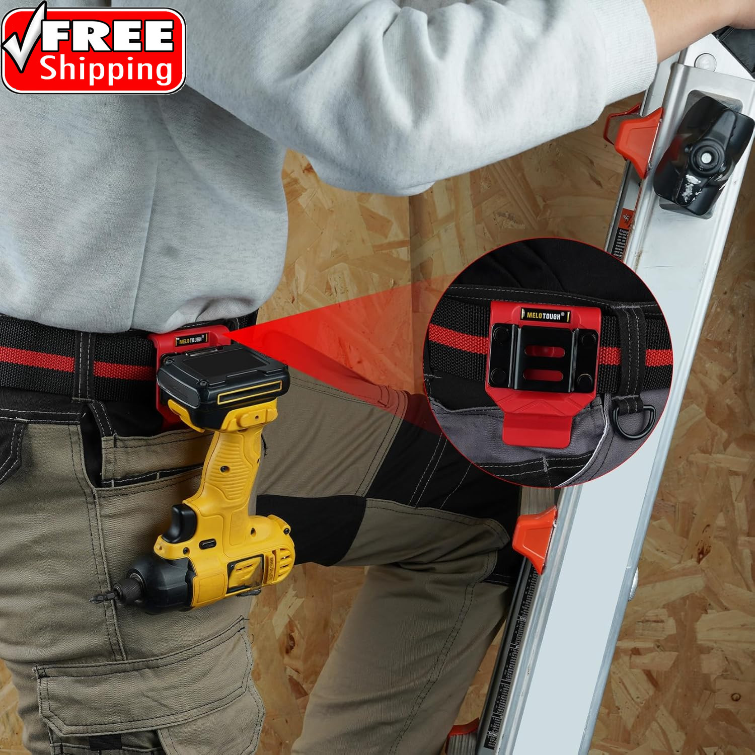 Drill Belt Clip,Drill Holder for Tool Belt,Measuring Tape Holder for Impact Driv