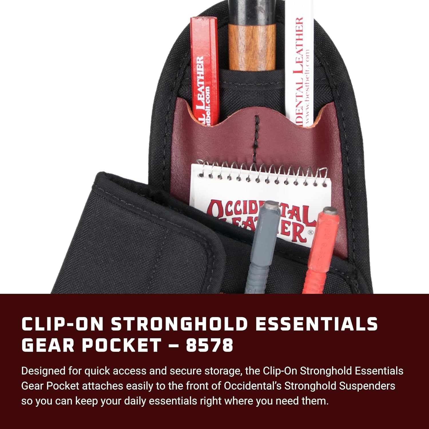 Occidental Leather 8578 Clip-On Stronghold Essentials Gear Pocket