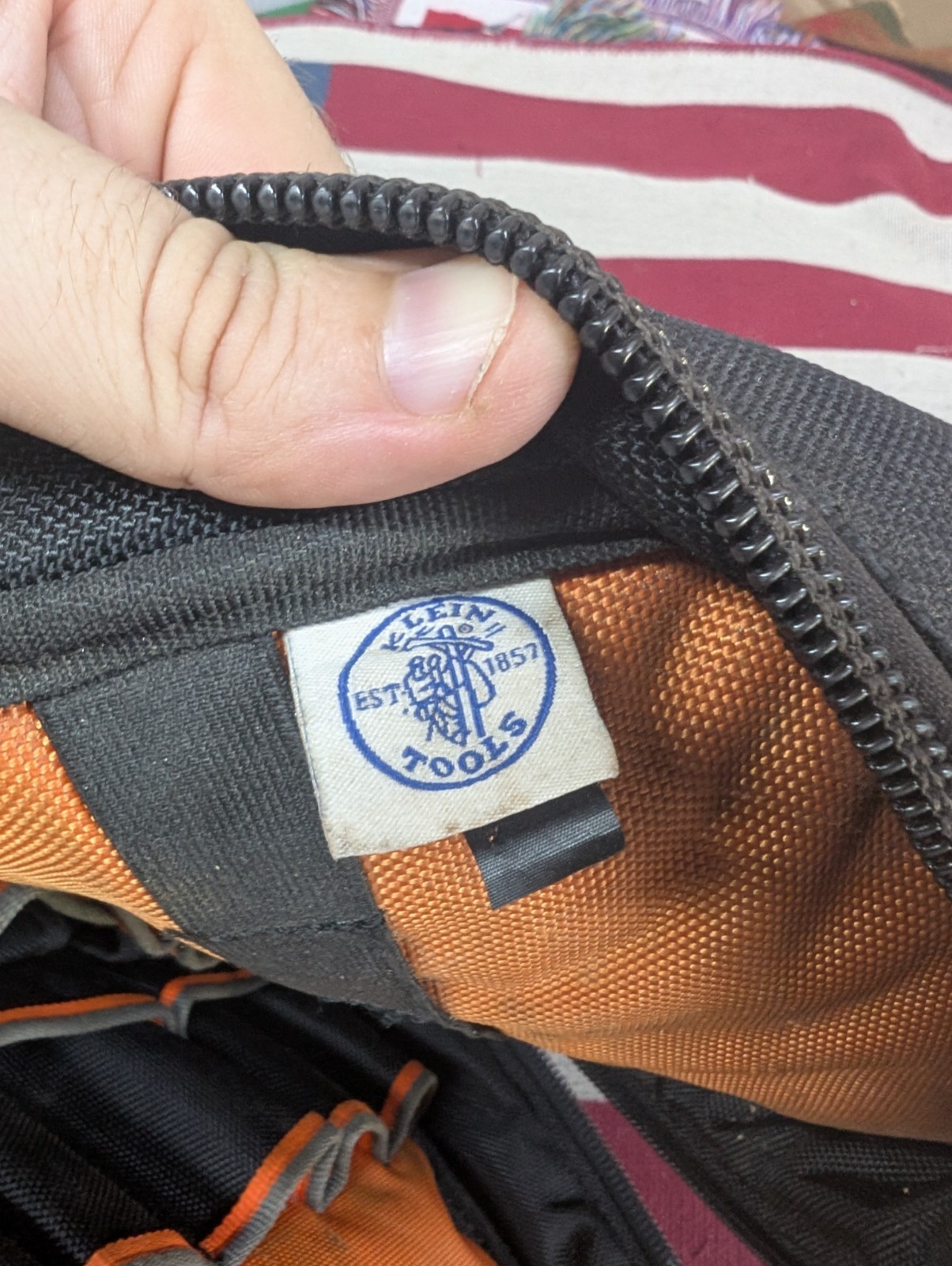 Klein Tools Tradesman Pro Orange/Black Electrician Tool Bag Backpack