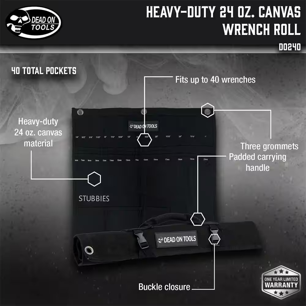 20 In. Heavy-Duty 24 Oz. Canvas Wrench Tool Roll