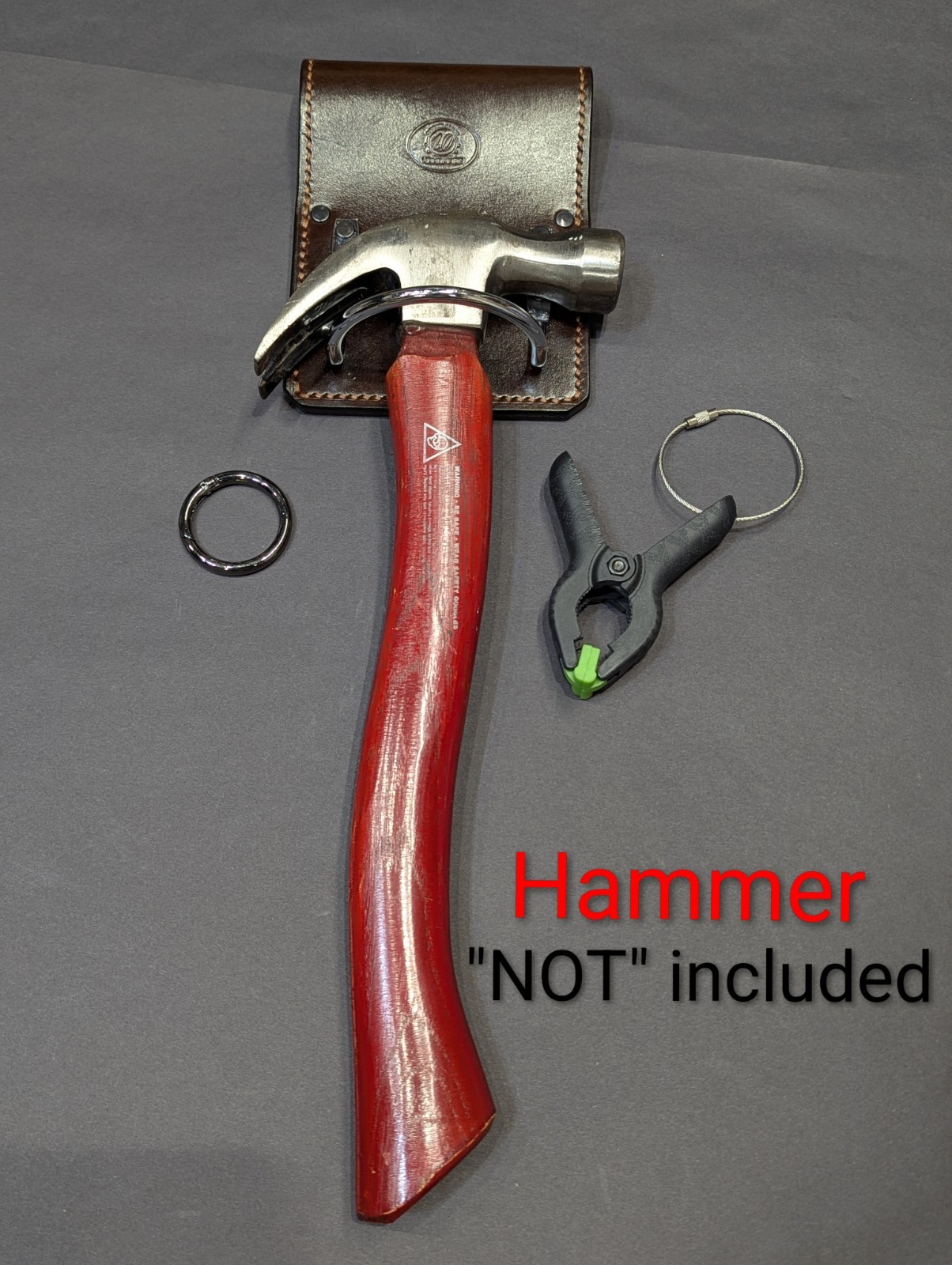 Hammer/Tool Handmade Leather Holster w/ Glove Clip «Only» (No Tools Included)