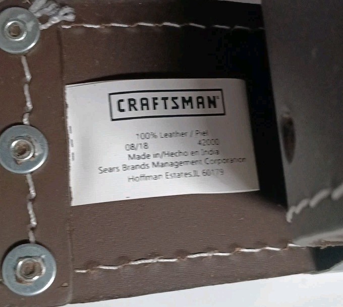 Workbelt Men’s Sears Craftsman 2 1/2 Inch Leather Belt # 9-40627