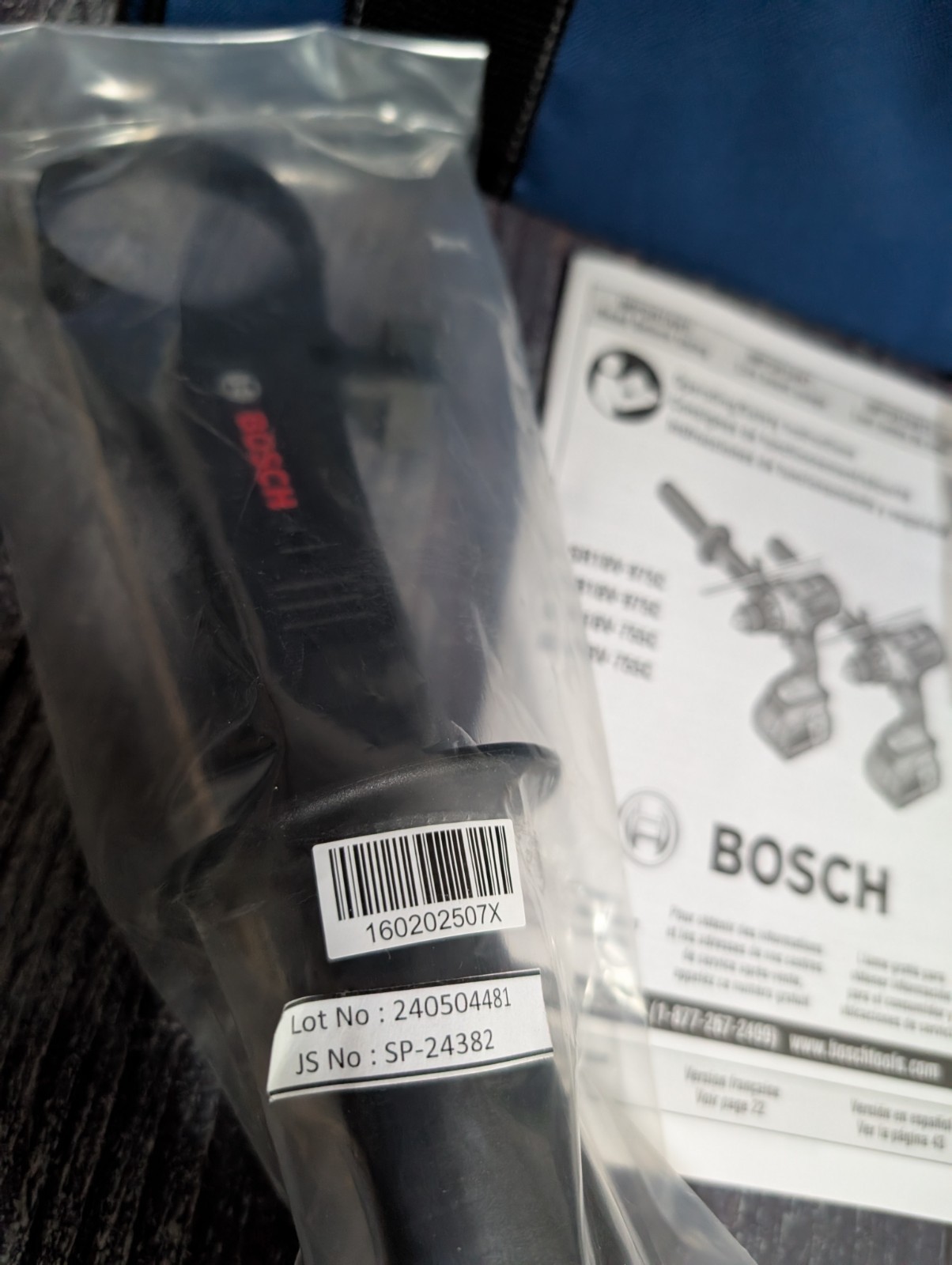 Bosch 975C 755C Accessoies Lot: Tool Bag Auxiliary Handle Belt Clip Manual NEW