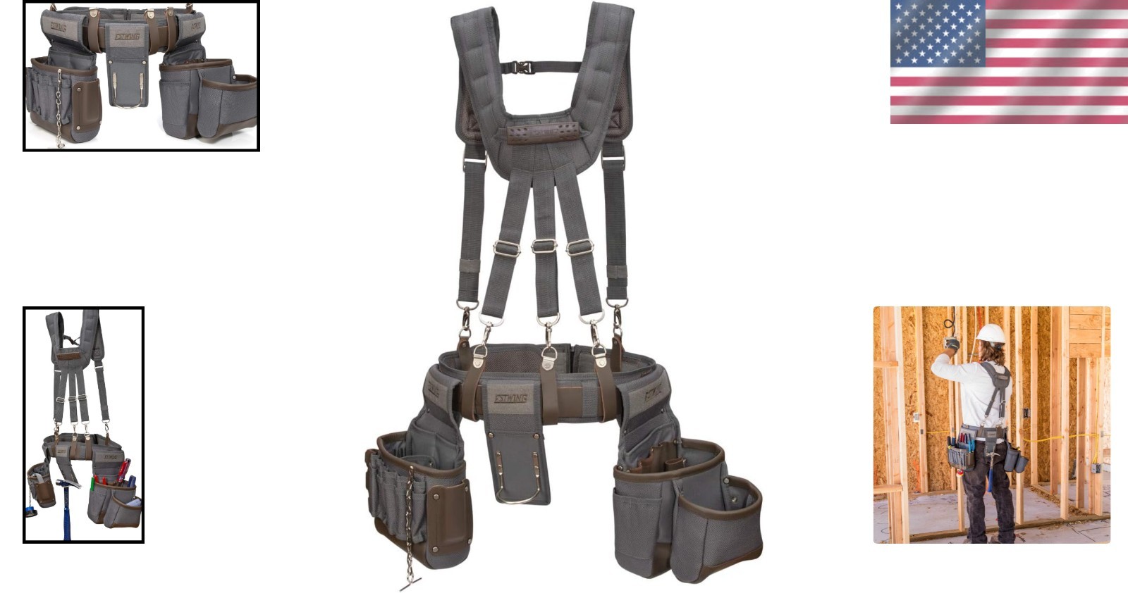 Heavy-Duty 13-Pocket Tool Rig for Electricians – Durable & Comfortable Design