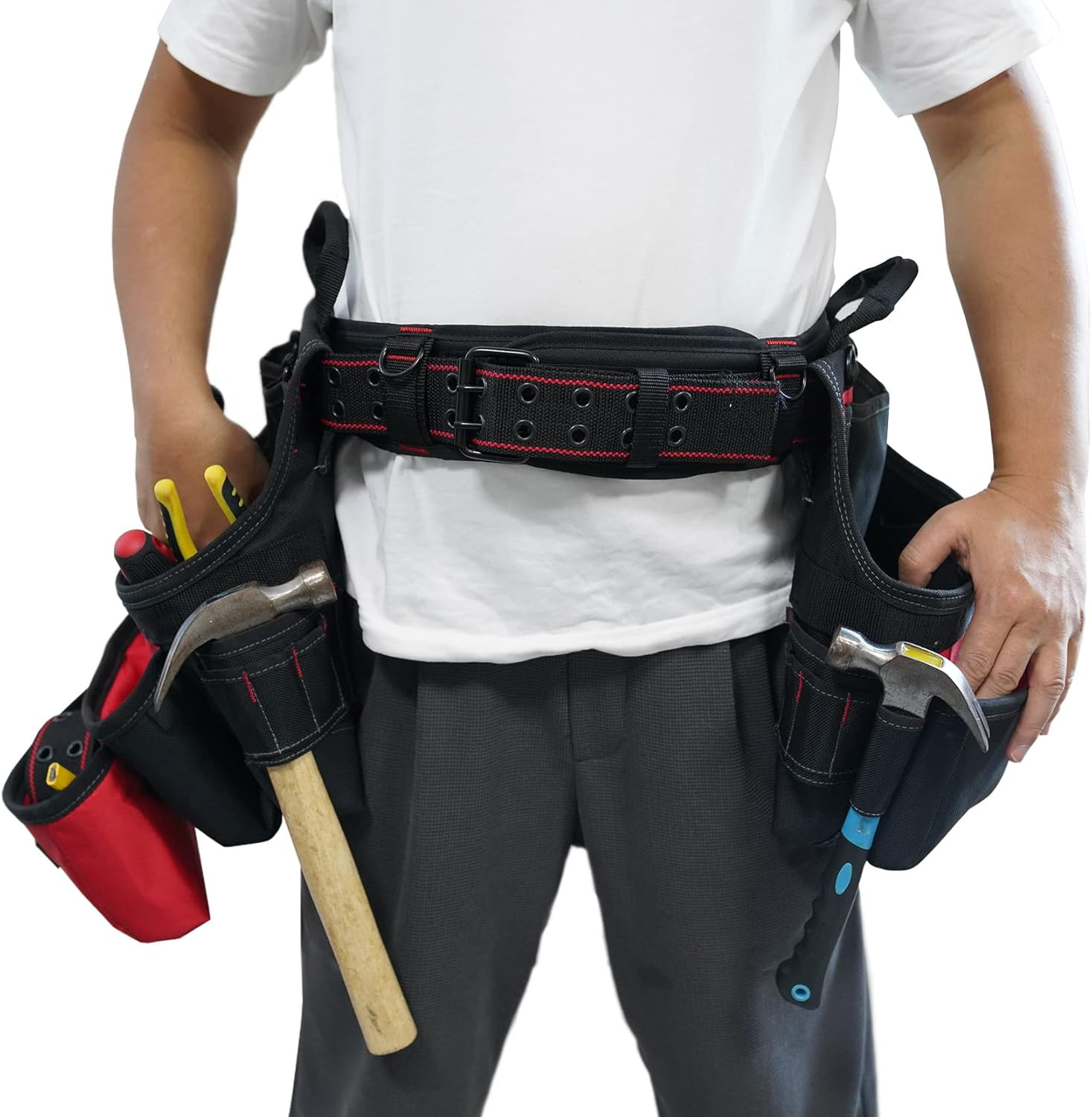 Pro Framer’S Combo System Apron Tool Pouch Tool Belt with Suspenders Builder Hea