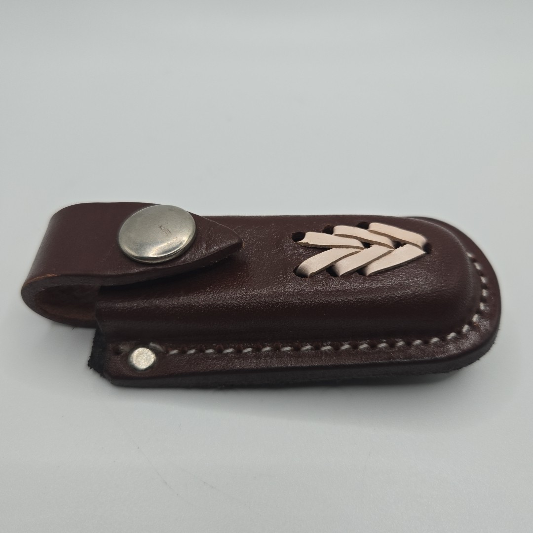 Hand Made Leather Pocket Knife Belt Sheath Folding Blade Case Small Mexico NEW