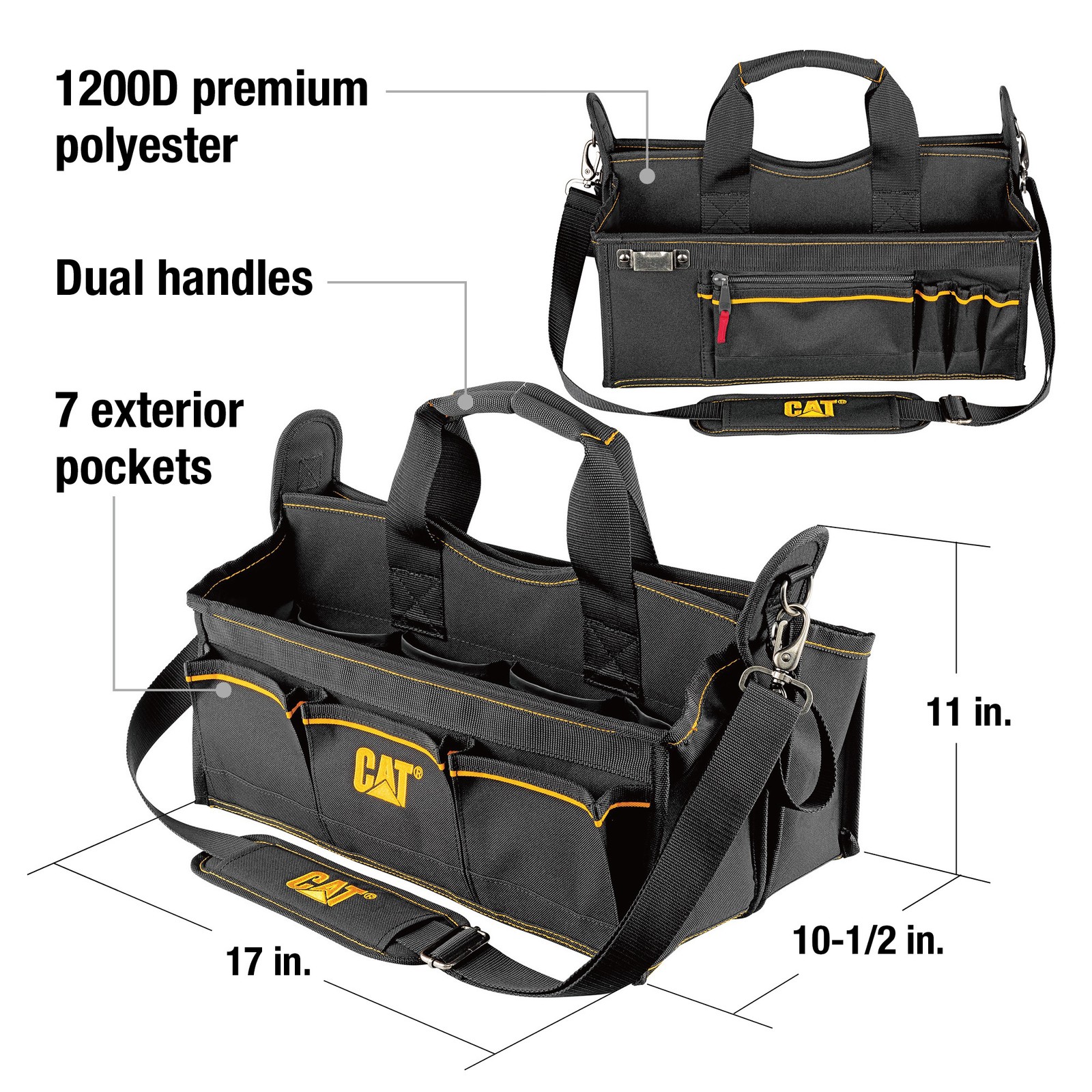 Cat 17 Inch Tech Tool Tote with Storage Cases – 240045