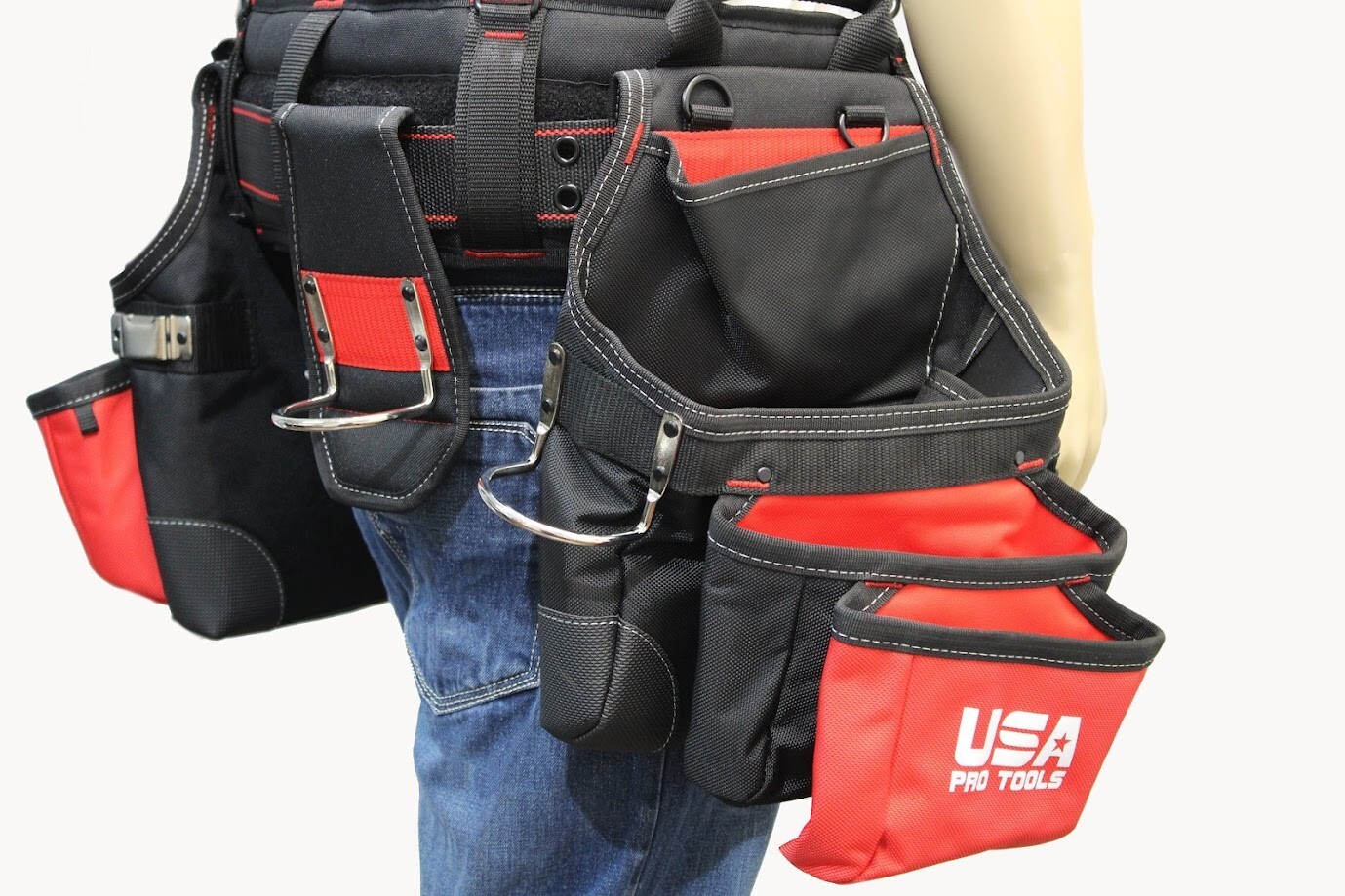 Professional Contractor Tool Rig Gear Organizer Pouch W/ Suspenders Belt H Duty.