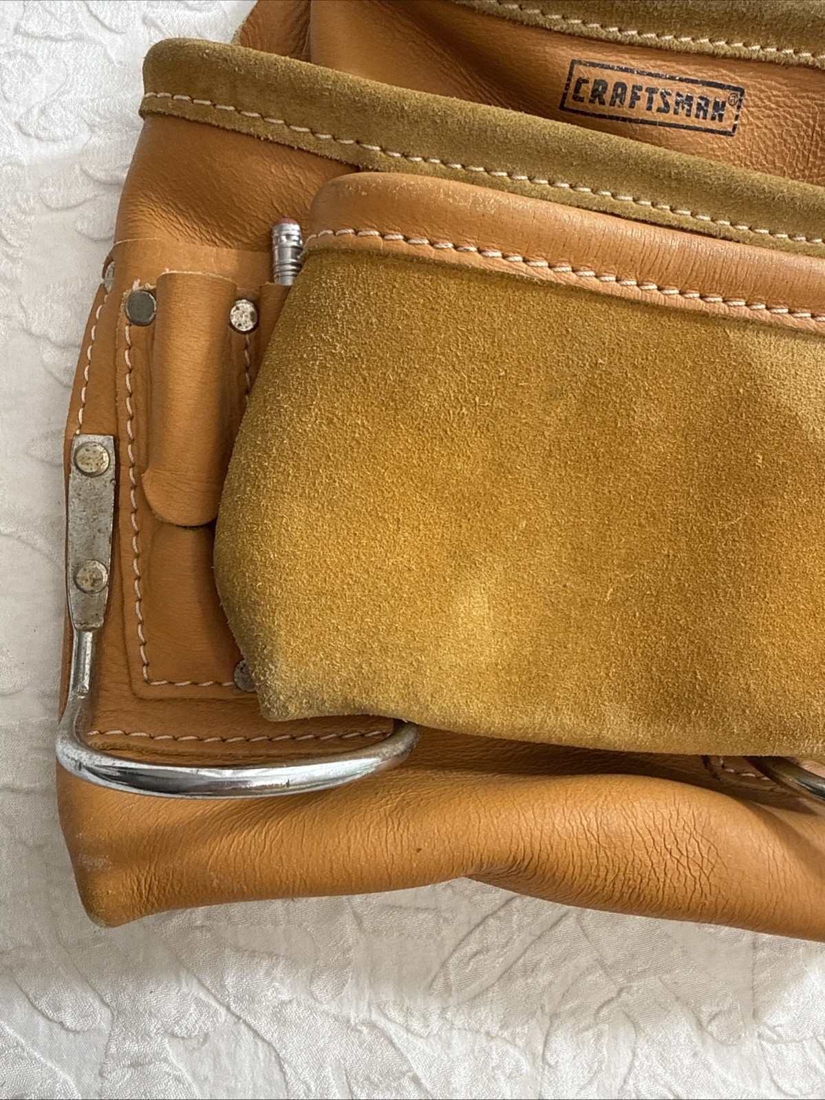 CRAFTSMAN LEATHER TOOL CARPENTER’S BELT POUCH W/BELT #940645 And #664 Lot