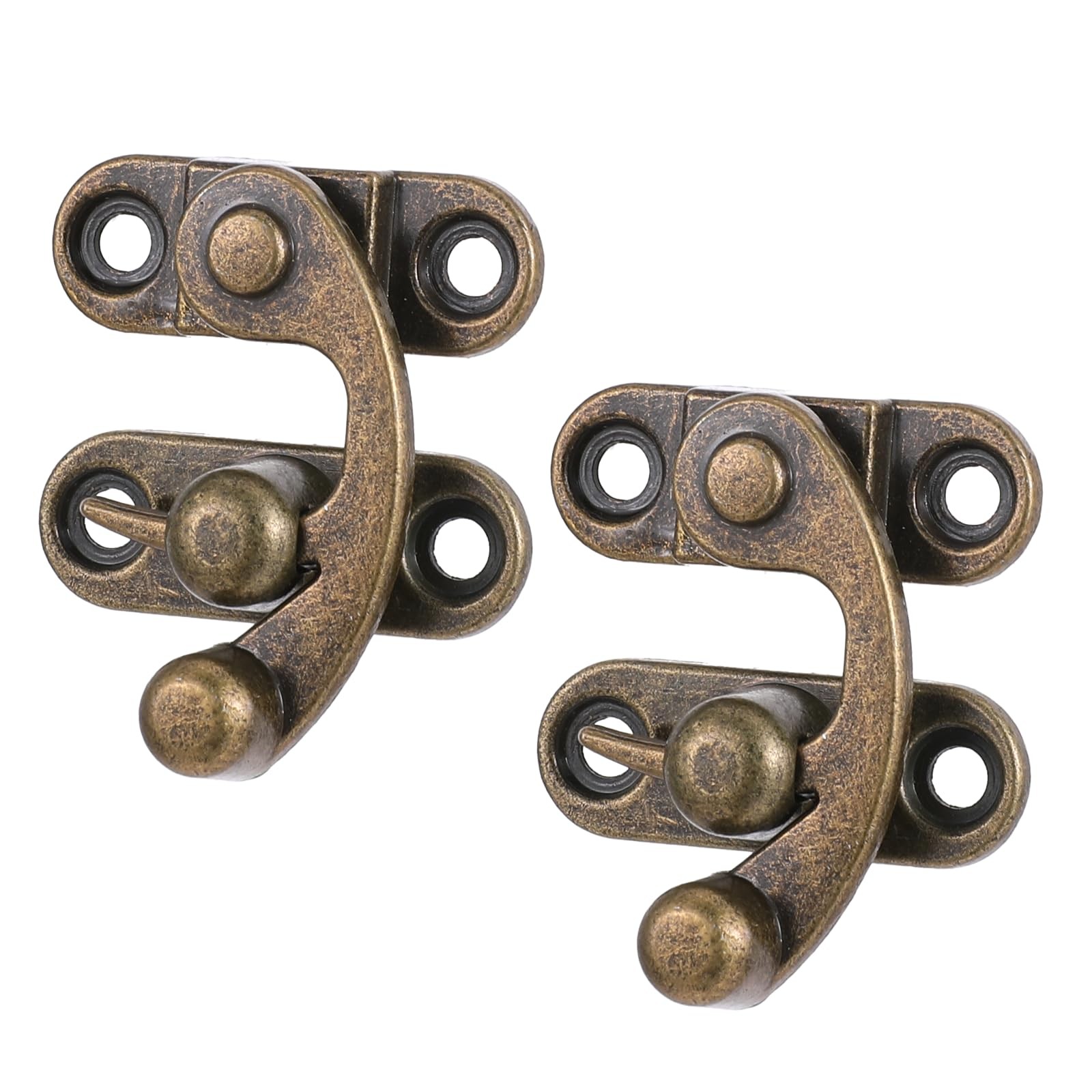 2pcs Bronze Mini Swing Arm Clasp Latch Antique Vintage Lock Left
