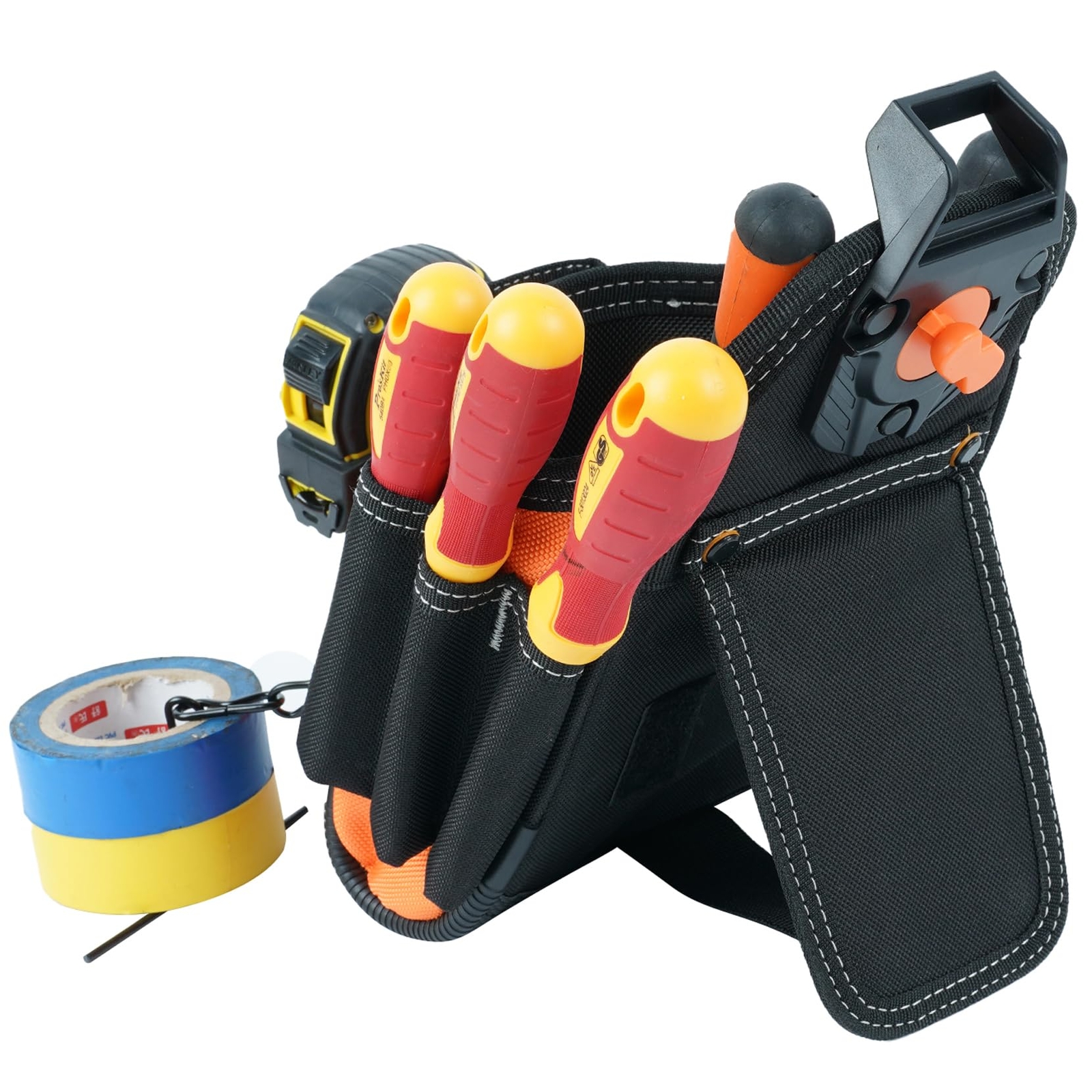 Small Electrician Tool Pouch Tool Belt Pouch with Belt Clip Attachment 9 Pock…