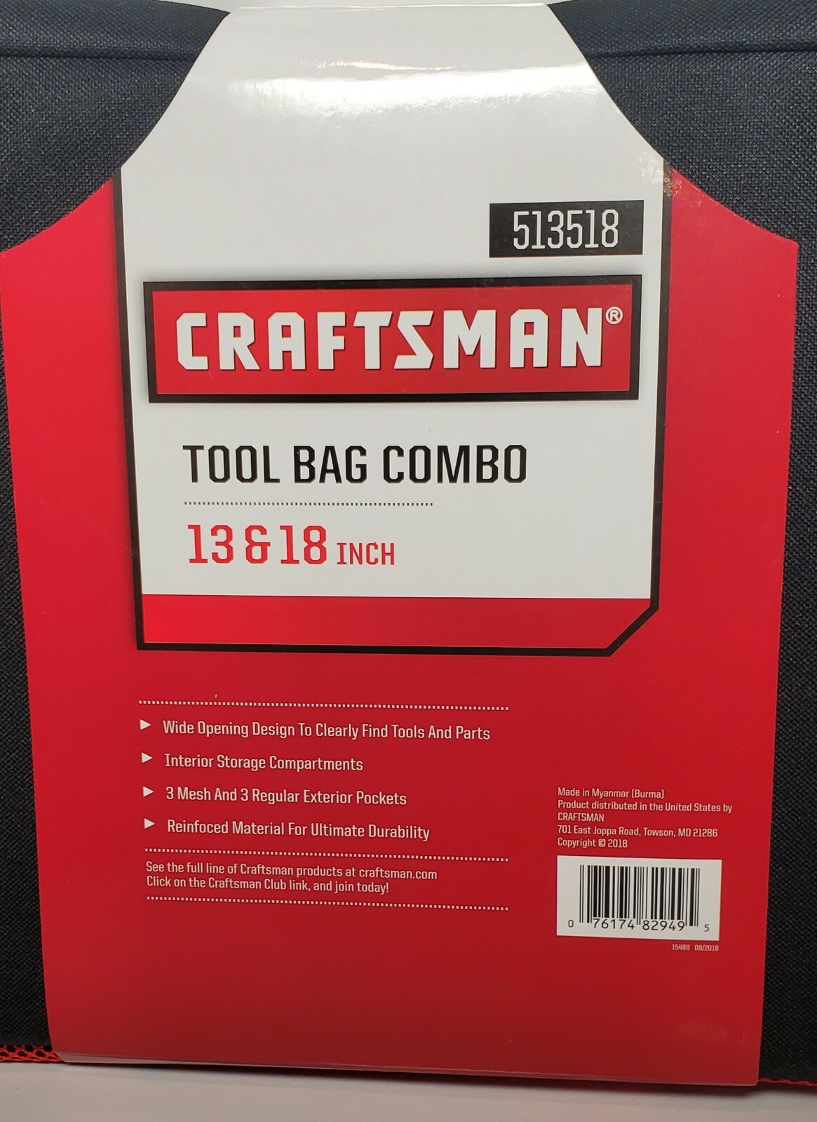 Craftsman Tool Bag Combo 2 Bags 13 & 18 Inches New 513518