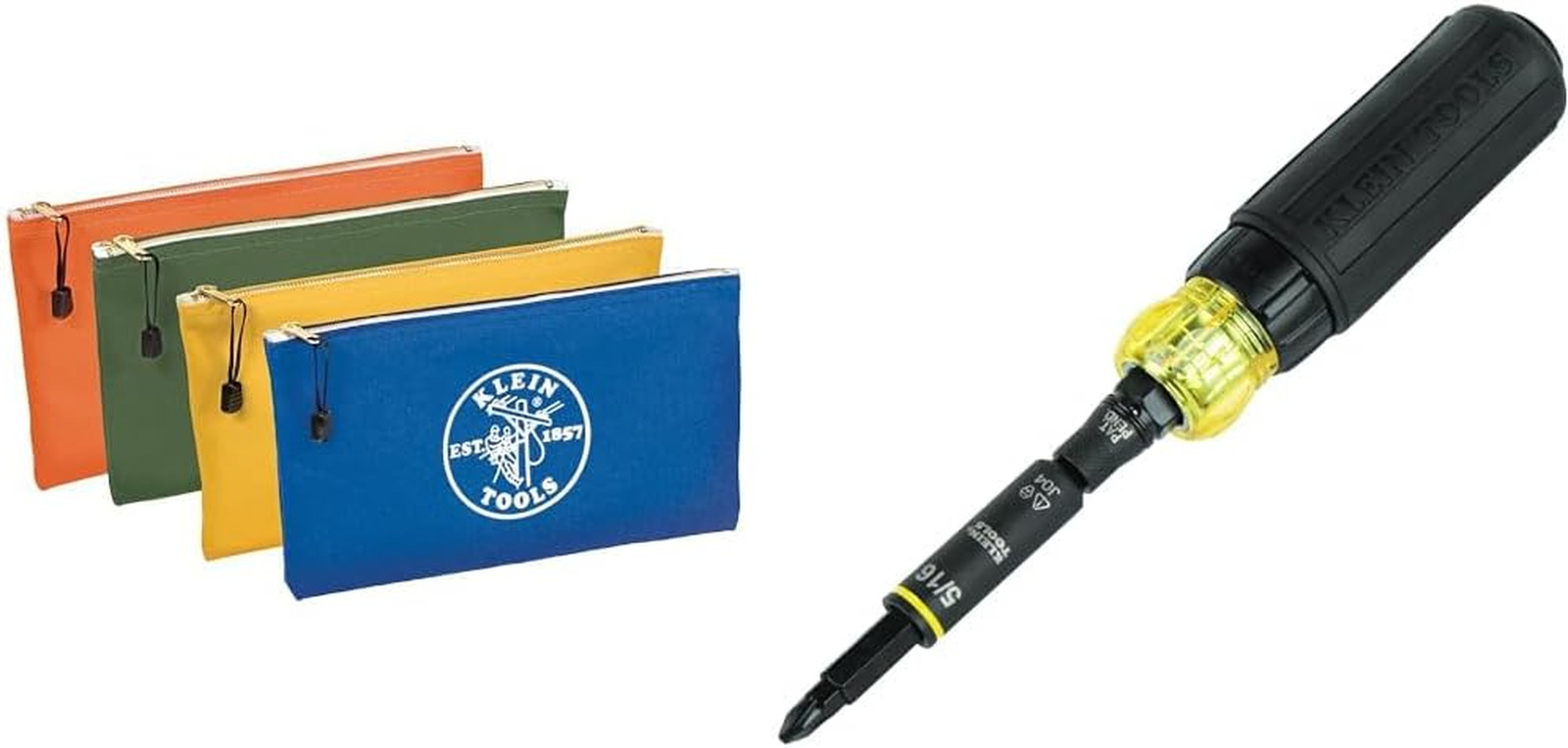 Versatile 4-Pack Canvas Zipper Bags & 11-in-1 Ratcheting Screwdriver Set