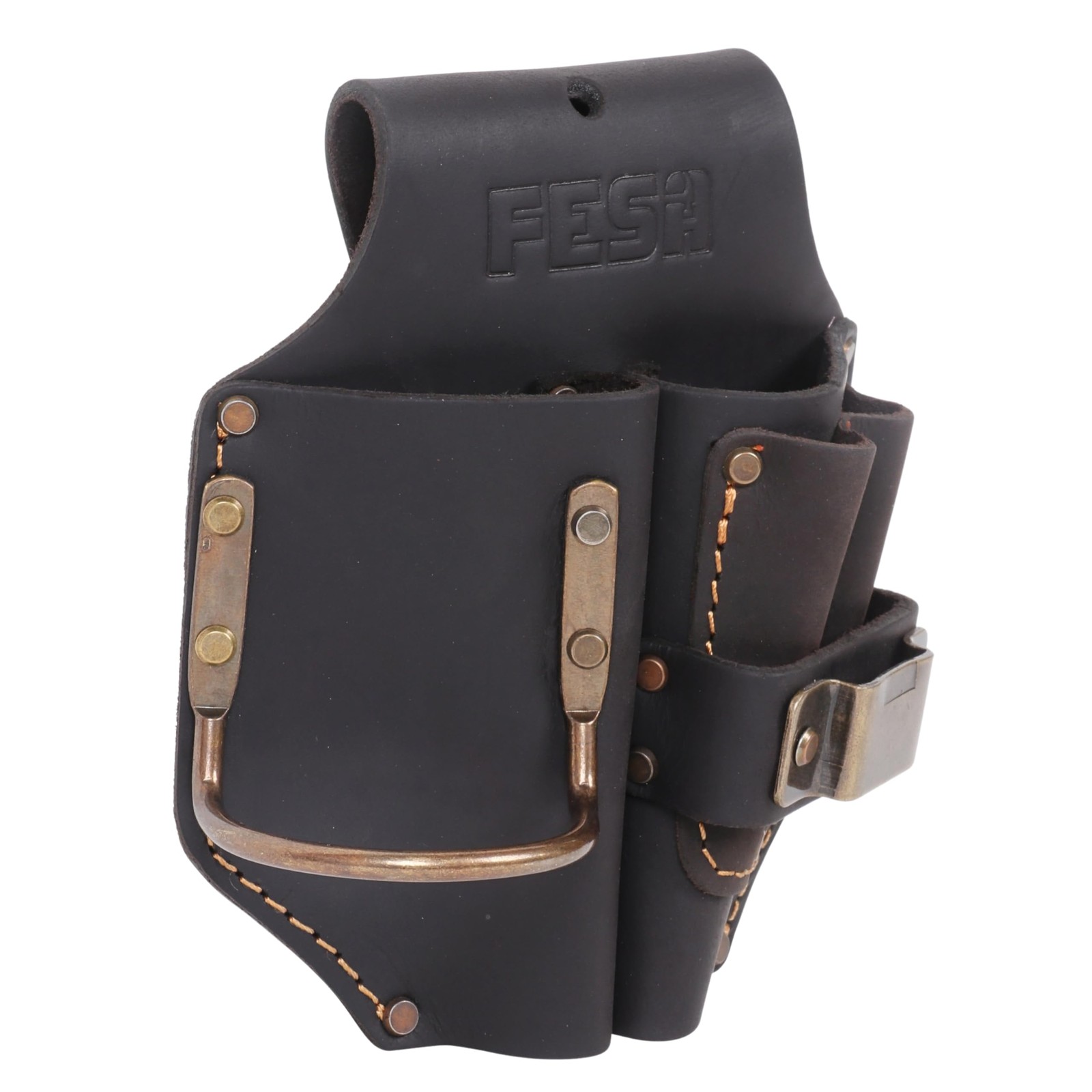 Leather Pliers Holster Double Plier Holder Steel Hammer Tape Clip Pockets