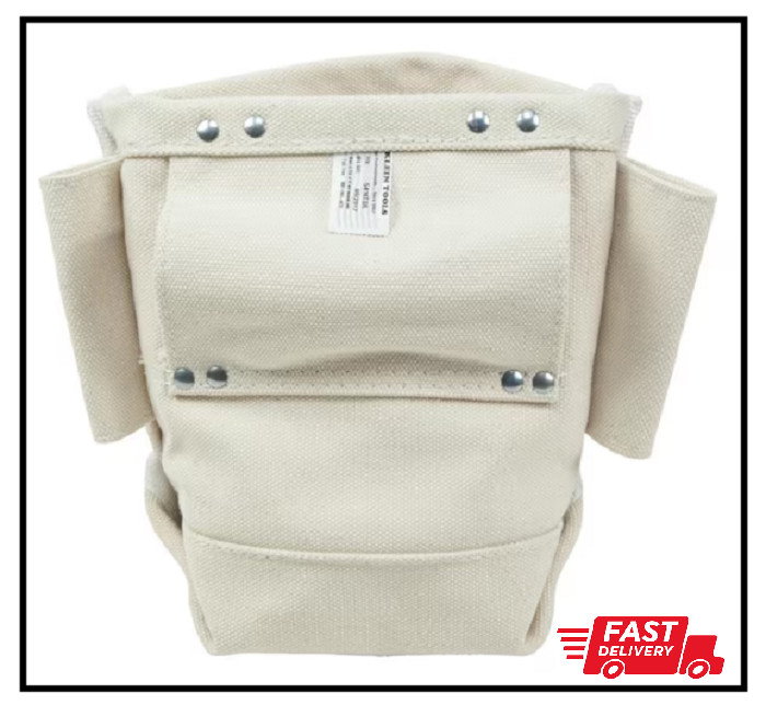KLEIN TOOLS MultiPurpose Heavy Duty Canvas Nail/Hand Tool Belt Pouch Bag 5416TSR