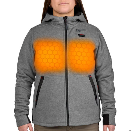 Milwaukee Tool F200g-212X Women’s Heated Hoodie, Up To 8 Hours Time, Zipper