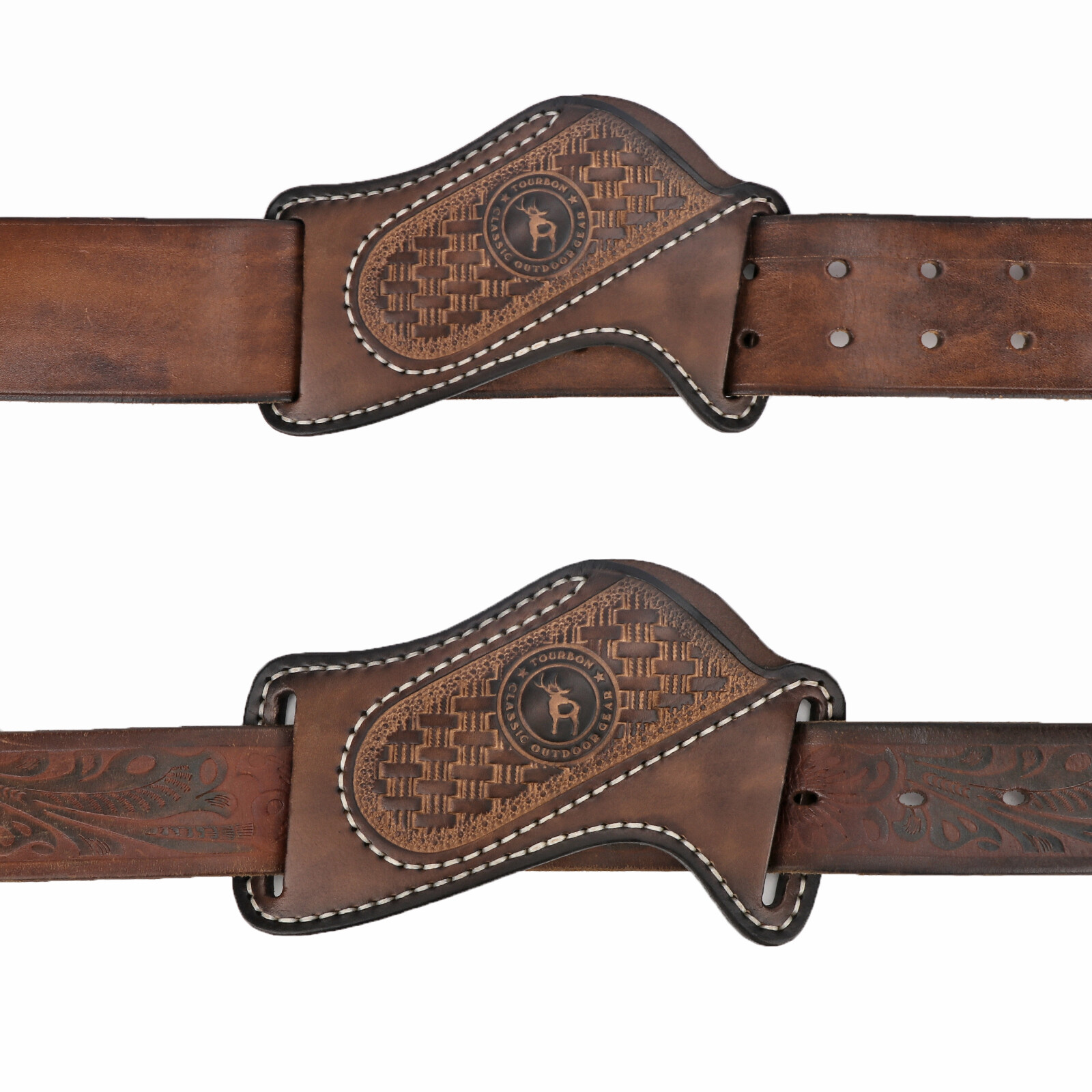 TOURBON Leather Folding Blade Knife Sheath Belt Pouch EDC Knives Pocket Camping