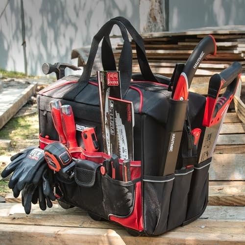 18″ Black Heavy-Duty Water-Resistant Tool Bag with Wheels – 18″ Rolling Tool Bag