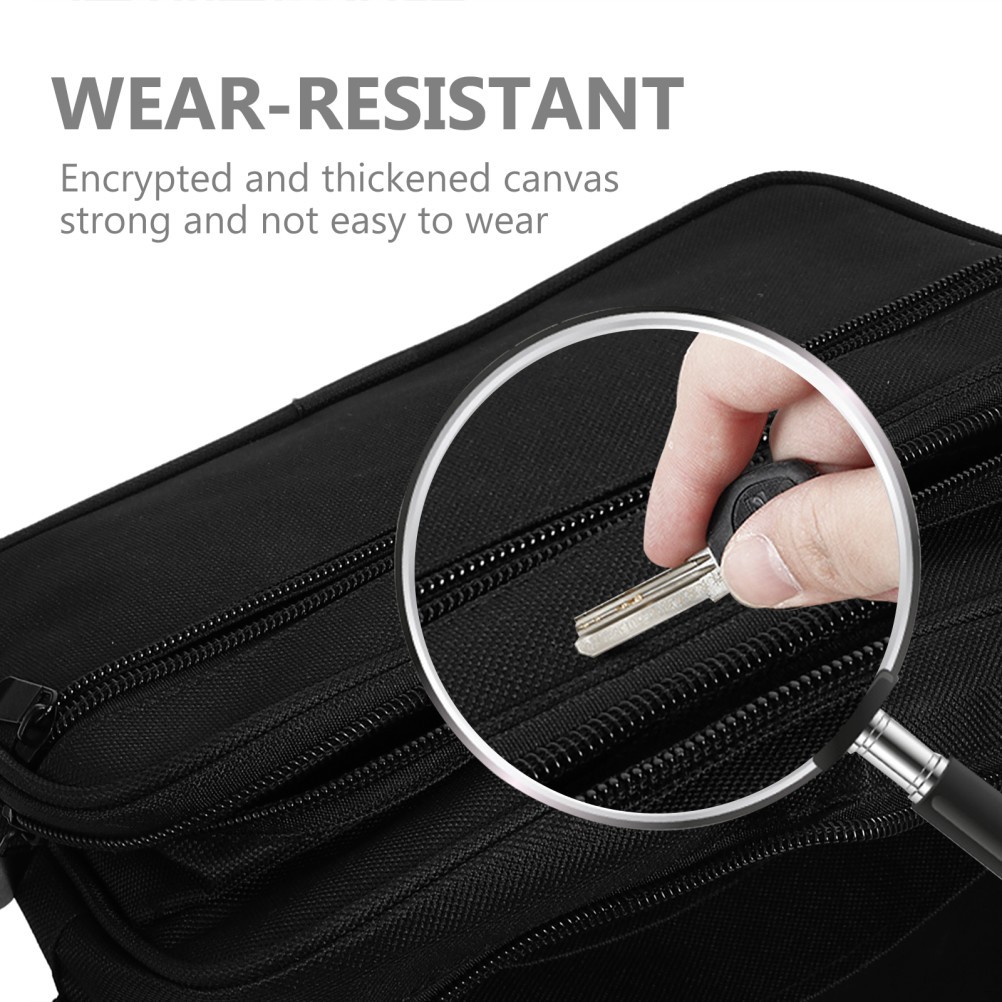 Tool Crossbody Bag Canvas Black Sturdy Material for Plumber Carpenter Contractor