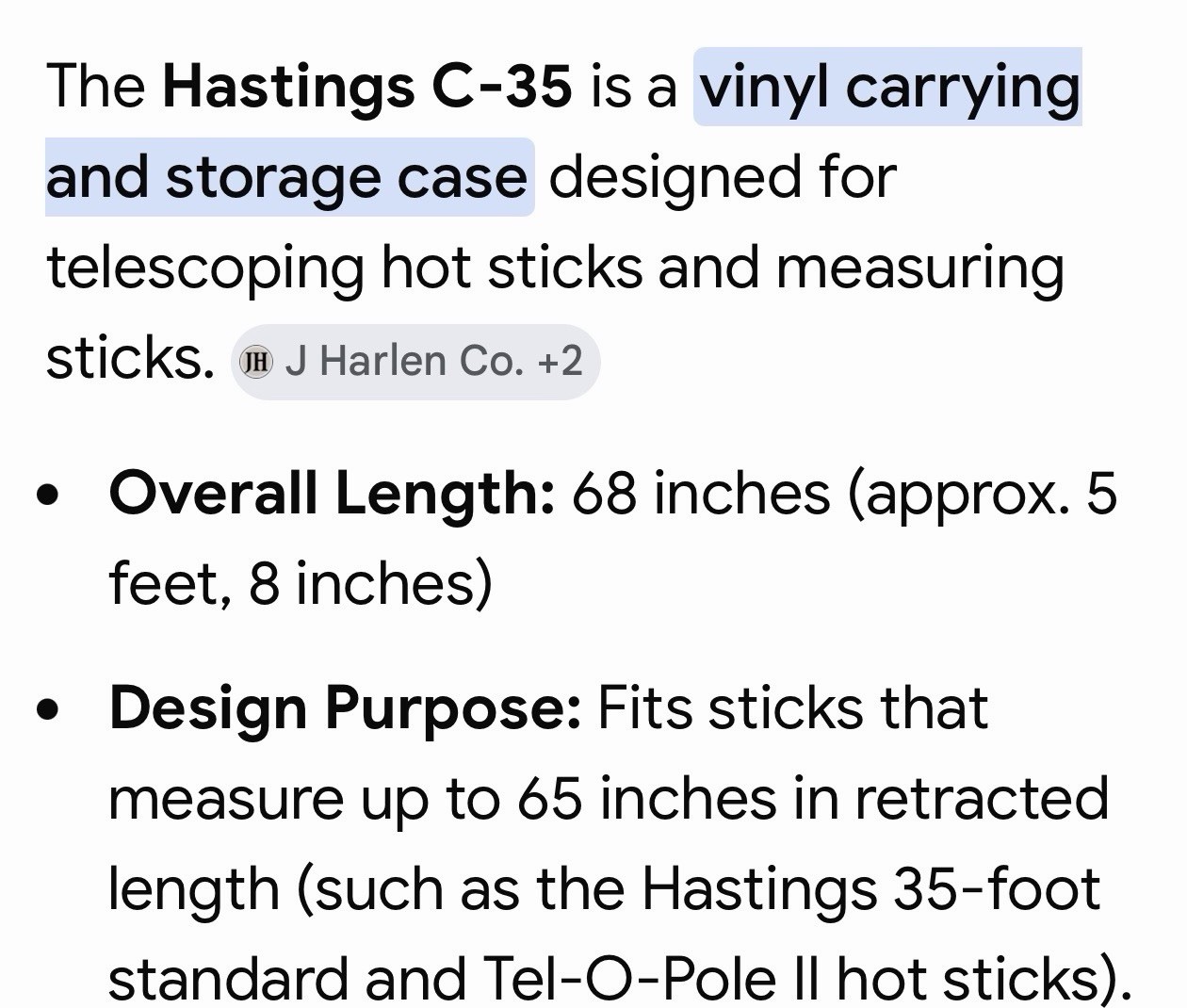 Hastings Hot Stick Bag with Handle C-35 New