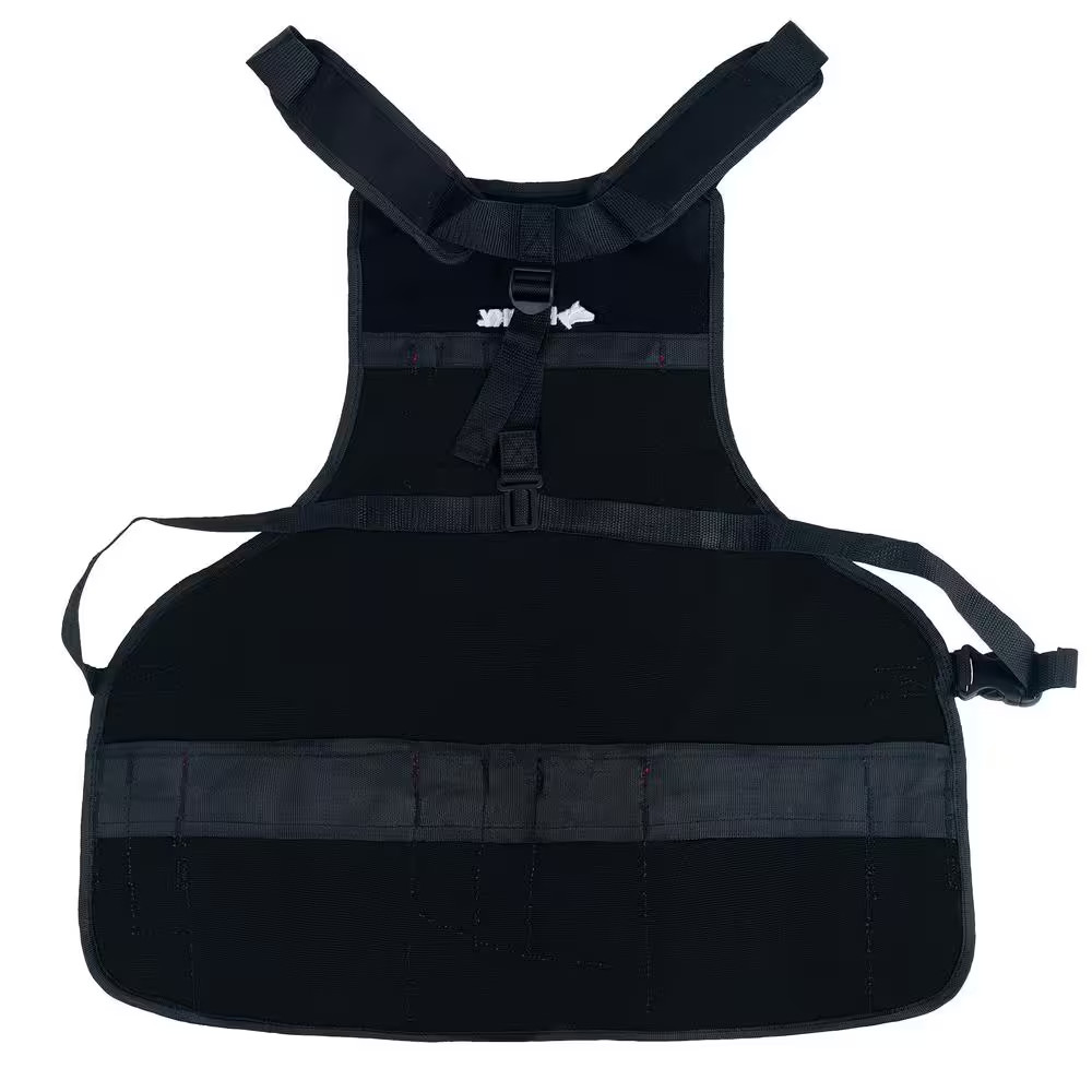 23 In. 16-Pocket Black Canvas Bib Tool Work Apron
