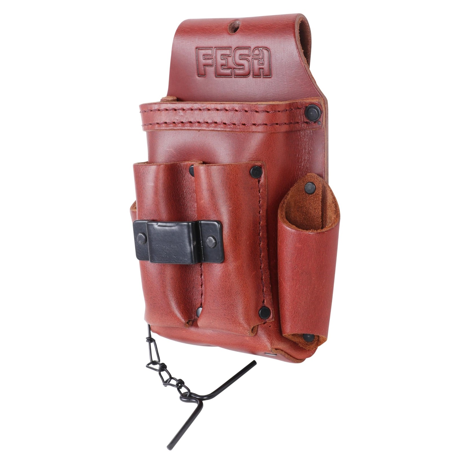 FESA Small Electrician’s Tool Pouch – 7-in-1 Heavy Full Grain Leather Small T…