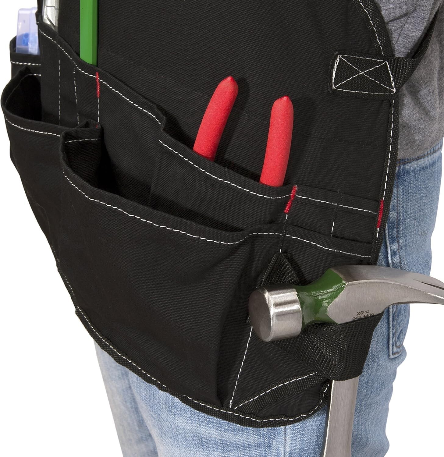 Dickies Black 16 Pocket Bib-Style Carpenter’s Craftsmen’s Apron Tool Belt 57081