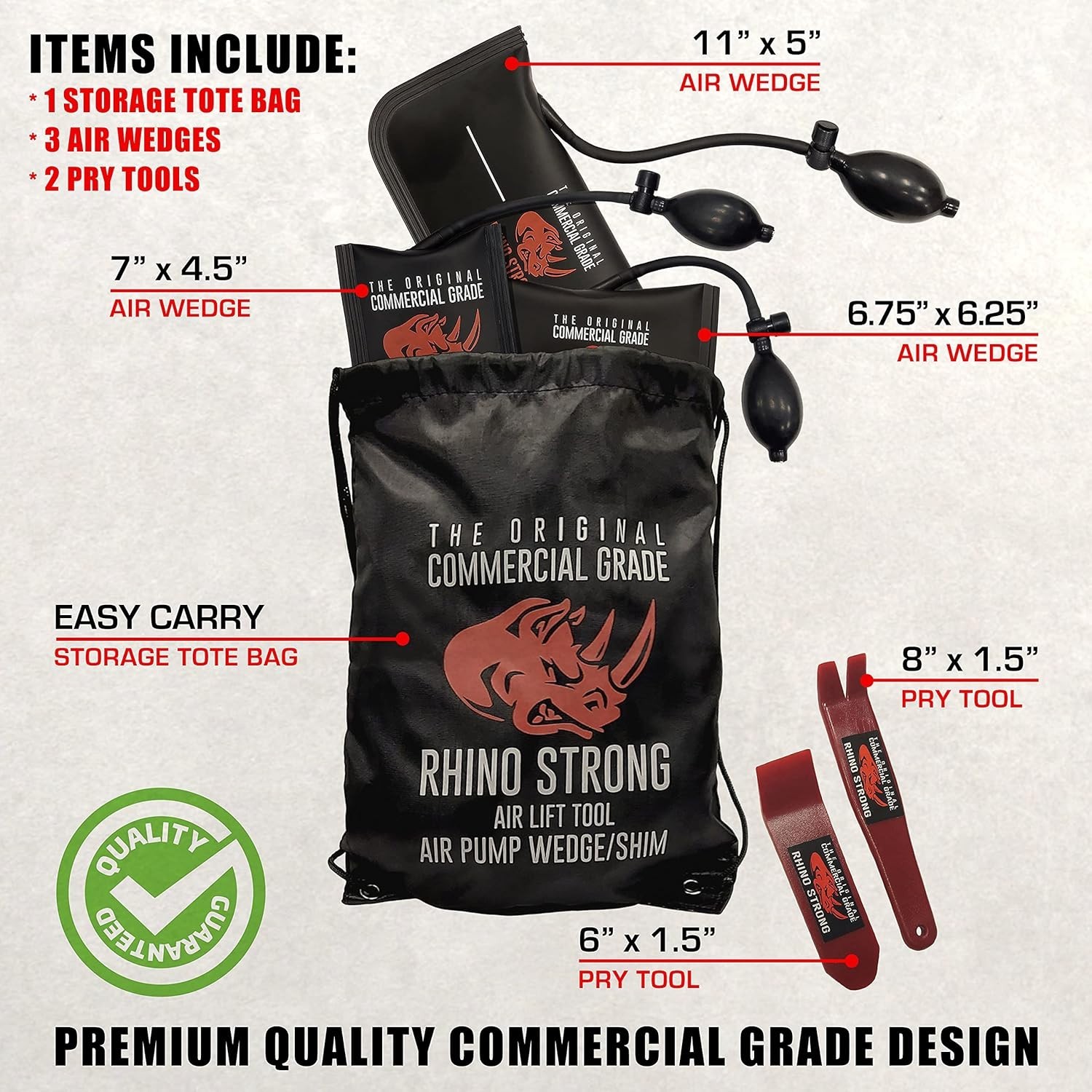 Commercial Grade Air Wedge Bag Pump Kit with 3 Sizes for Lifting and Leveling